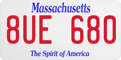 MA license plate 8UE680