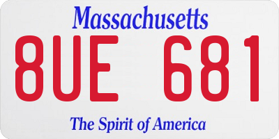 MA license plate 8UE681