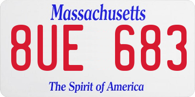 MA license plate 8UE683