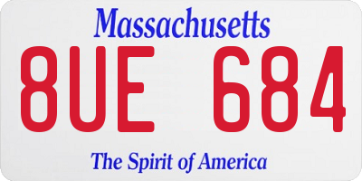MA license plate 8UE684