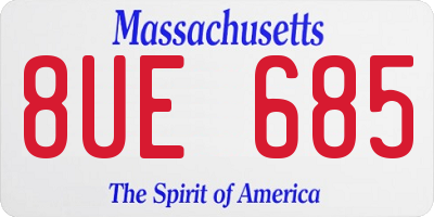 MA license plate 8UE685