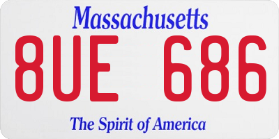 MA license plate 8UE686