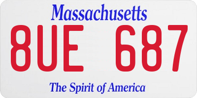 MA license plate 8UE687