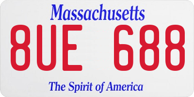 MA license plate 8UE688