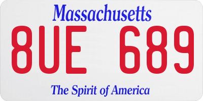 MA license plate 8UE689