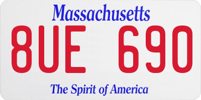 MA license plate 8UE690