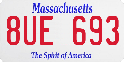 MA license plate 8UE693