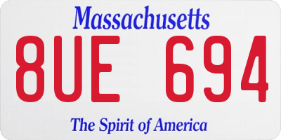 MA license plate 8UE694