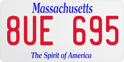 MA license plate 8UE695