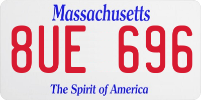 MA license plate 8UE696