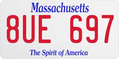 MA license plate 8UE697