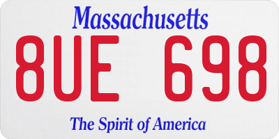 MA license plate 8UE698