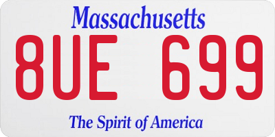 MA license plate 8UE699