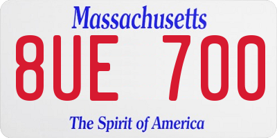 MA license plate 8UE700