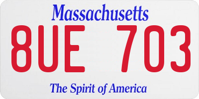 MA license plate 8UE703