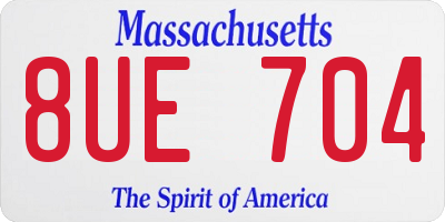MA license plate 8UE704