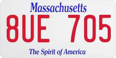 MA license plate 8UE705