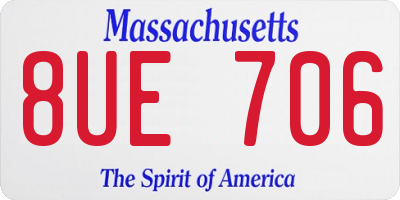 MA license plate 8UE706