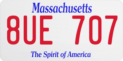 MA license plate 8UE707