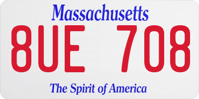 MA license plate 8UE708