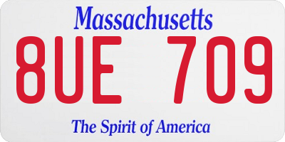 MA license plate 8UE709