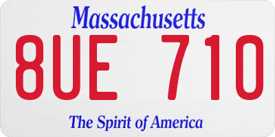 MA license plate 8UE710