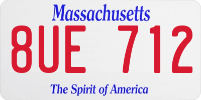 MA license plate 8UE712
