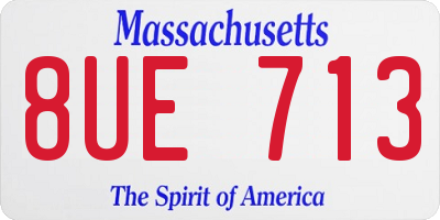 MA license plate 8UE713