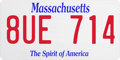 MA license plate 8UE714