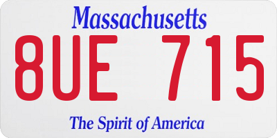 MA license plate 8UE715