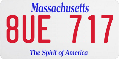 MA license plate 8UE717