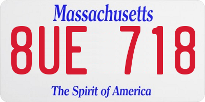 MA license plate 8UE718