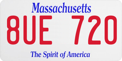 MA license plate 8UE720