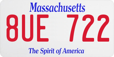 MA license plate 8UE722