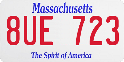 MA license plate 8UE723