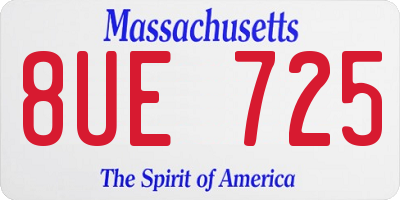 MA license plate 8UE725