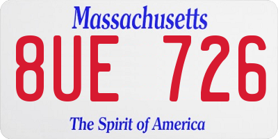 MA license plate 8UE726