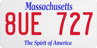 MA license plate 8UE727