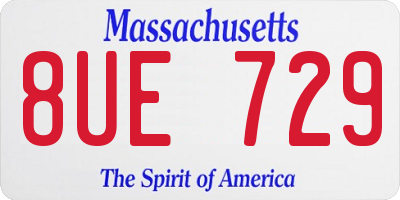 MA license plate 8UE729