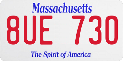 MA license plate 8UE730