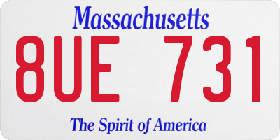 MA license plate 8UE731
