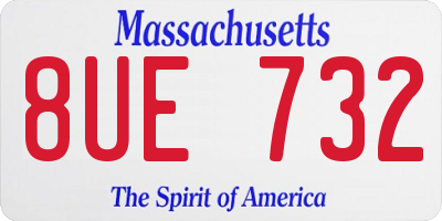 MA license plate 8UE732