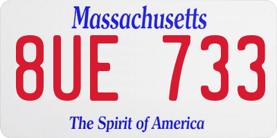 MA license plate 8UE733