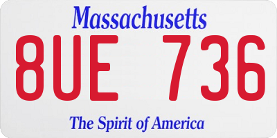 MA license plate 8UE736