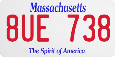 MA license plate 8UE738
