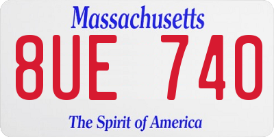 MA license plate 8UE740