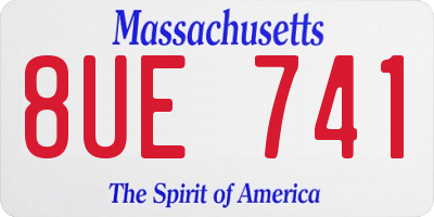 MA license plate 8UE741