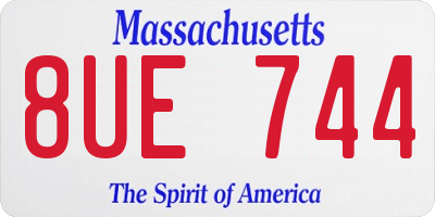 MA license plate 8UE744