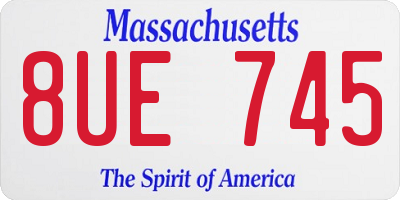 MA license plate 8UE745