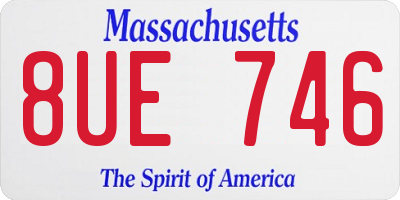 MA license plate 8UE746